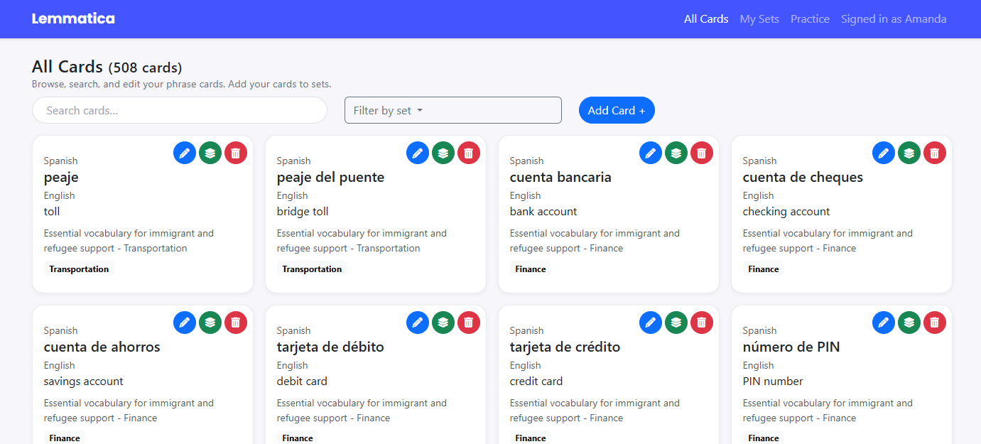 Lemmatica screenshot